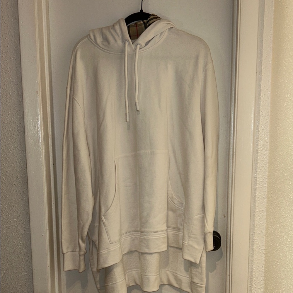Burberry Unisex Oversized White Hoodie Sweater